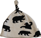 unbranded Beanie, Cream with bear print, 00