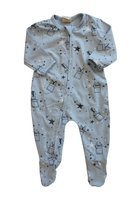 Nature Baby Jumpsuit, Light blue/Magicians rabbit print, 000