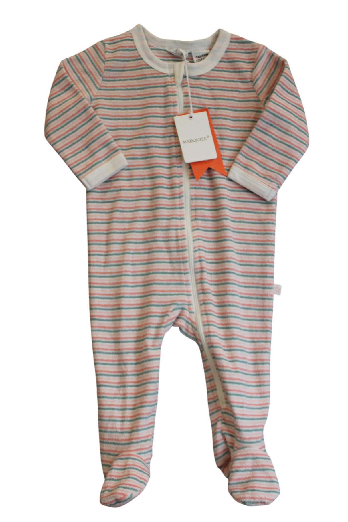 Marquise Jumpsuit, Cream/pink/teal stripe, 00