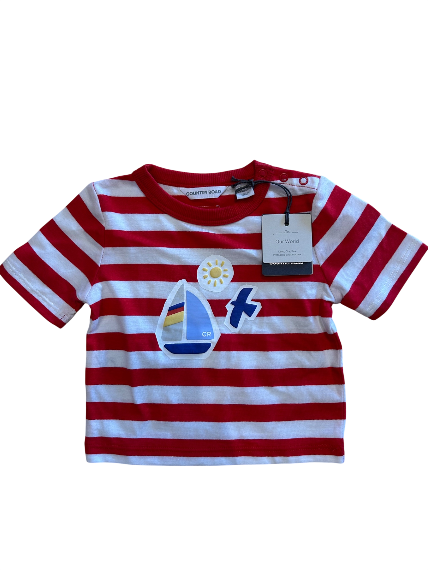 Country Road T-Shirt, Red and white, 000