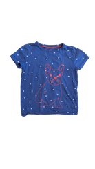 Mini Boden T-Shirt, Washed Blue w Polka Dots, 6-7Y