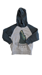 Minti Hoodie, Green dark Green w Croc Print, 7