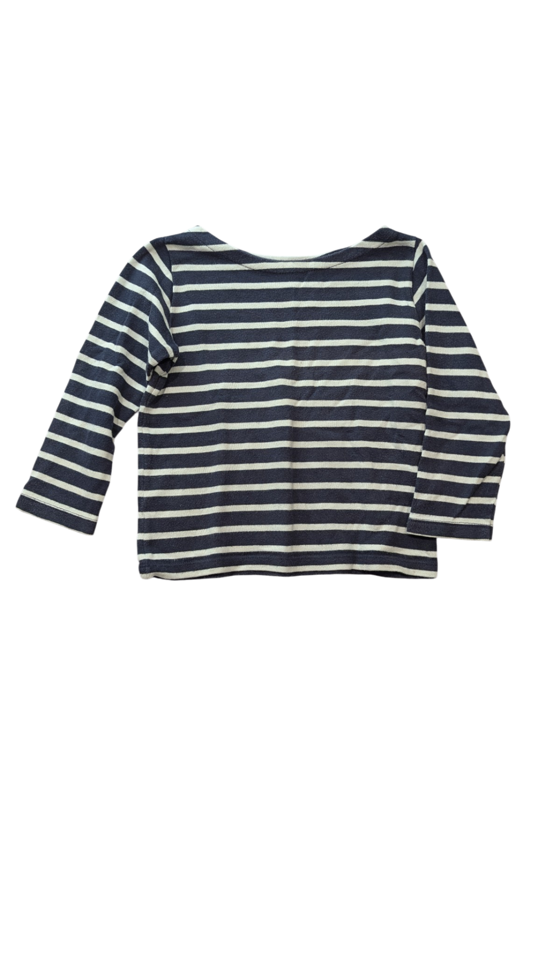 Petit Bateau Long-Sleeve T-Shirt, Navy White Stripes, 4