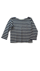 Petit Bateau Long-Sleeve T-Shirt, Navy White Stripes, 4