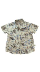 Goldie + Ace Shirt, Cream w Palm Prints, 3Y