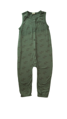 Nature Baby Jumpsuit, Green w Elephants, 2