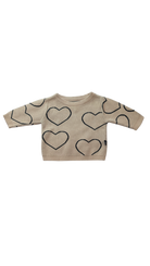 Huxbaby Jumper, Dusty Peach w Hearts, 00