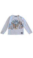 Rock Your Kid Long-Sleeve T-Shirt, White w Jungle Print, 5