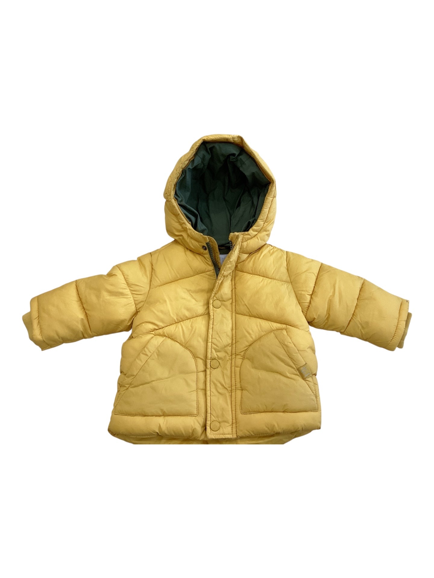 Zara Puffer Jacket, Mustard Yellow, 6-9M