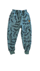 Rock Your Kid Pants, Green w Black Pattern, 7