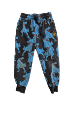 Rock Your Kid Pants, Black w Blue Dino Prints, 7