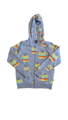 Little Horn Hoodie, Grey w Burger Prints, 6
