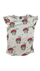 Littlehorn T-Shirt, White w Red Mushrooms, 8