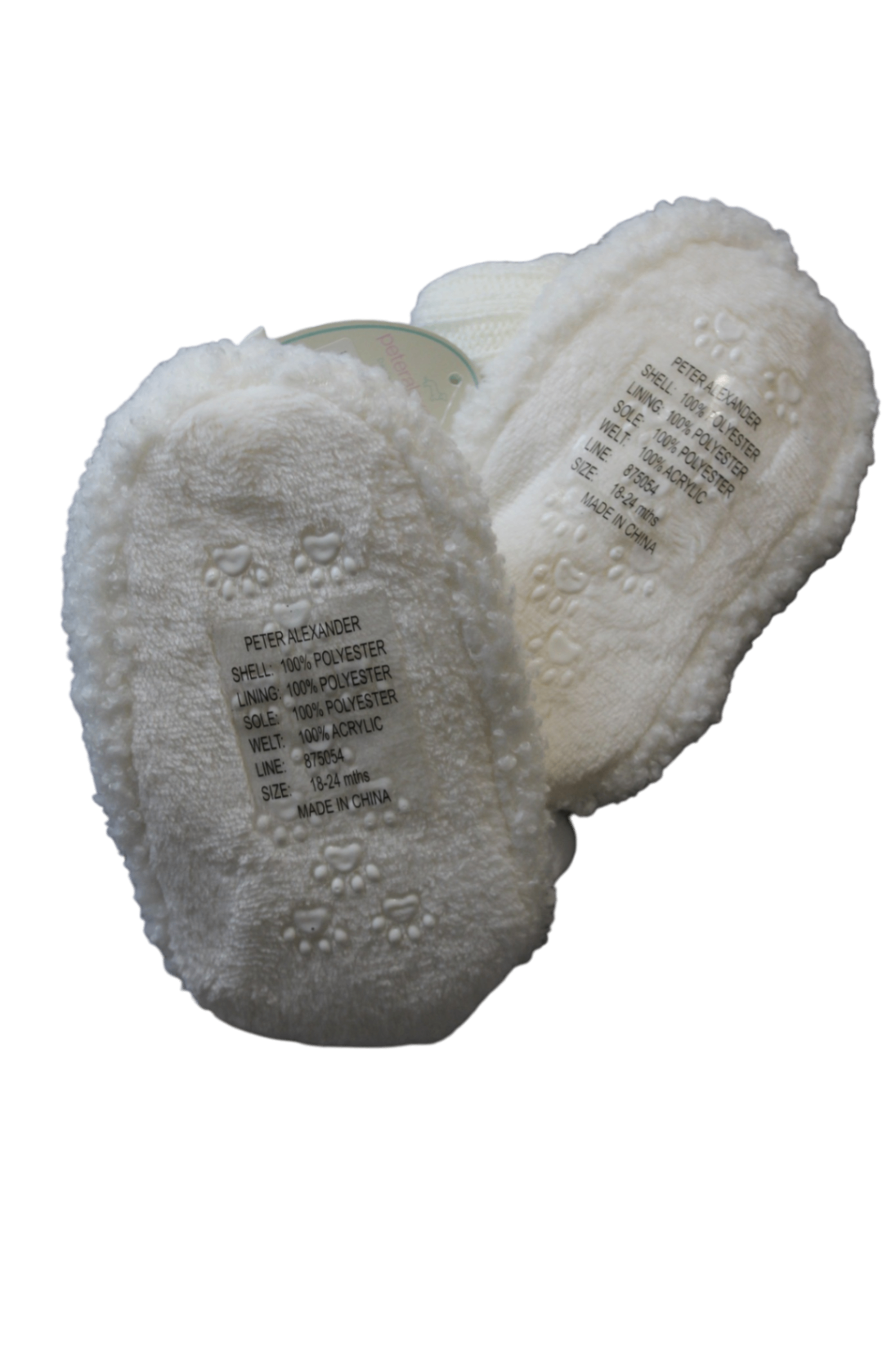 Peter Alexander Booties, White, 18-24 mths