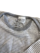 Purebaby Sleepsuit, Grey and white, 0000