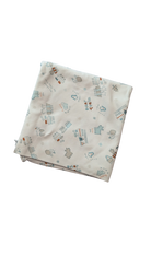 Baby Patch Baby Wrap, White w Multi Prints, One Size