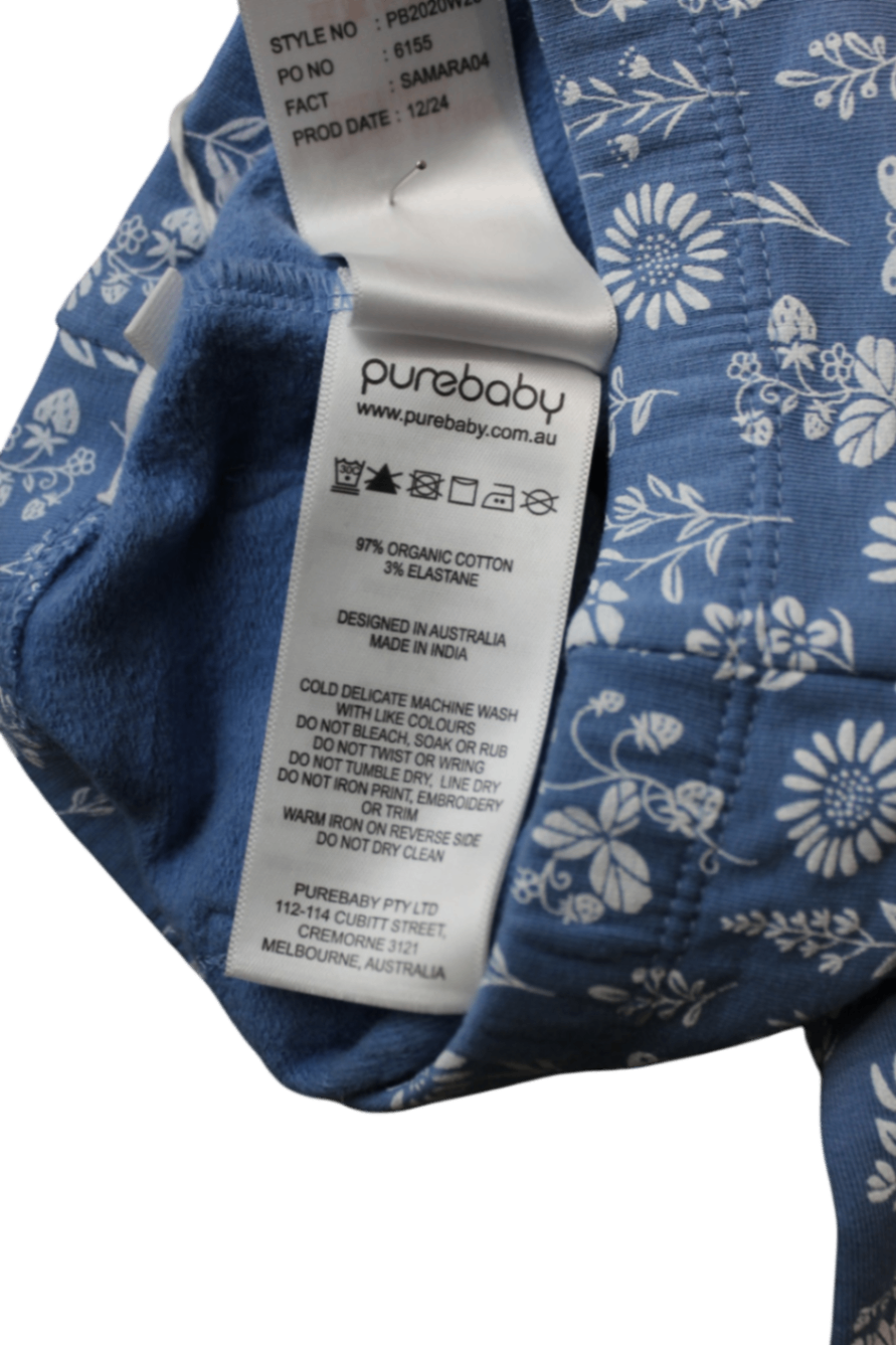 Purebaby Leggings, Blue, 3-6 months