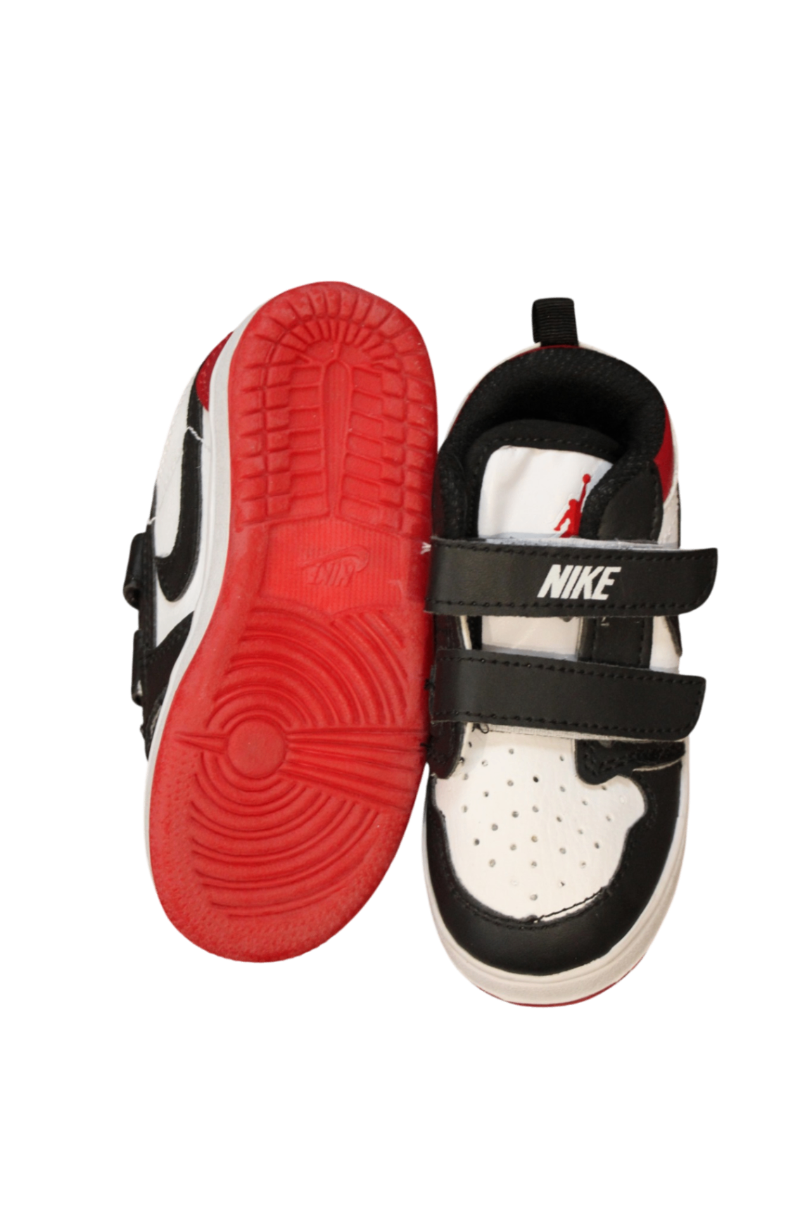 Nike Air Jordan Sneakers, Black, white and red, 24