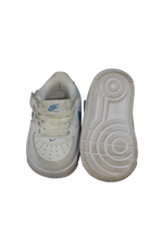 Nike Air Force 1 Sneakers, White and blue, US 4/EUR 19