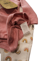 Rabbit Bear Organic Tracksuit Set, Pink and Cream, 3-6M