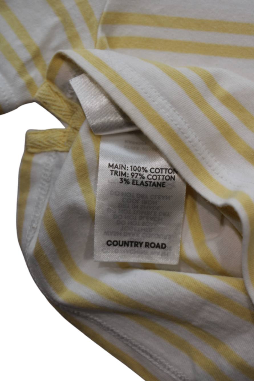 Country Road T-Shirt, White and yellow, 18-24 months
