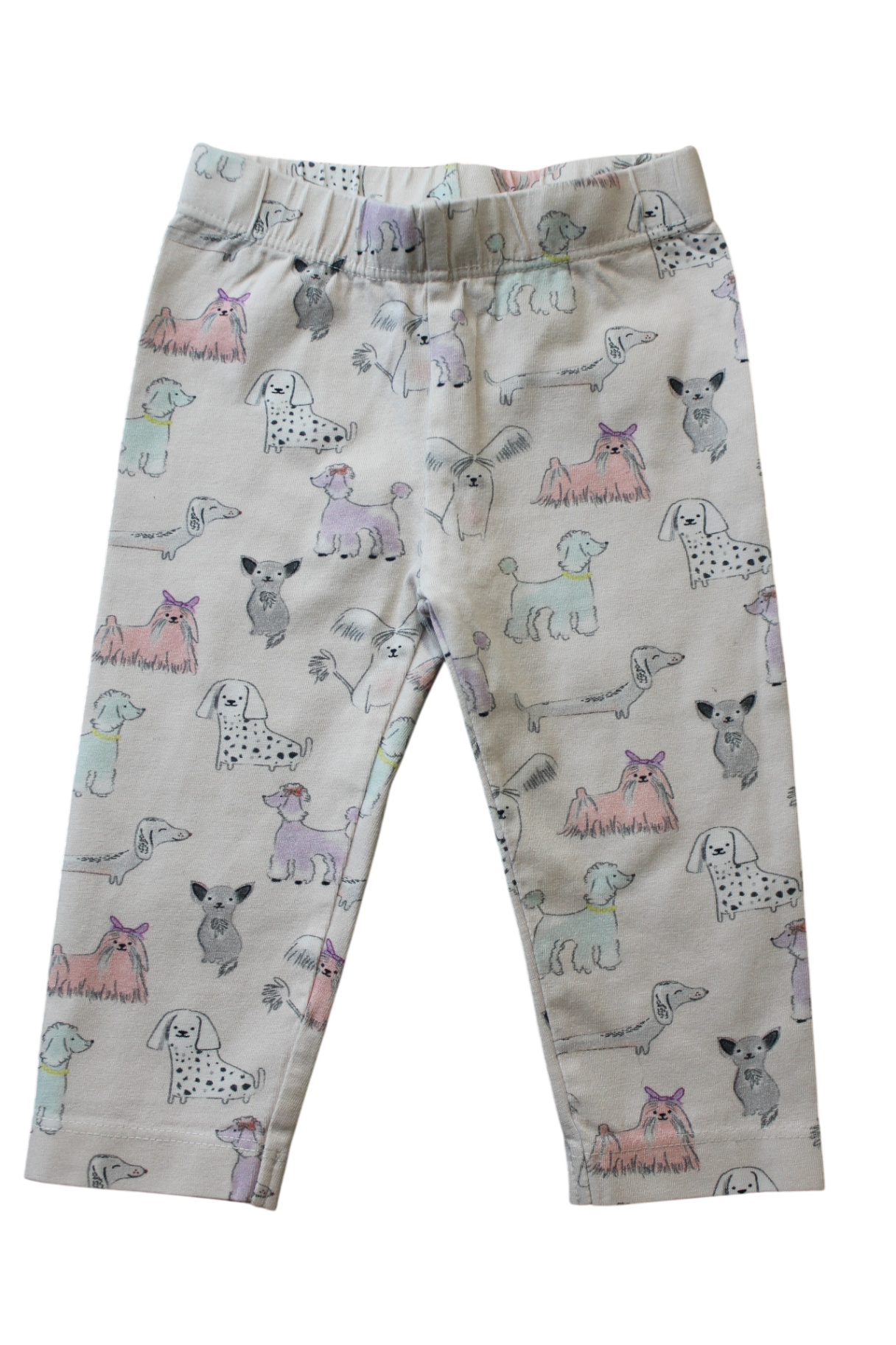 Walnut Leggings, Pale pink with dogs, 00