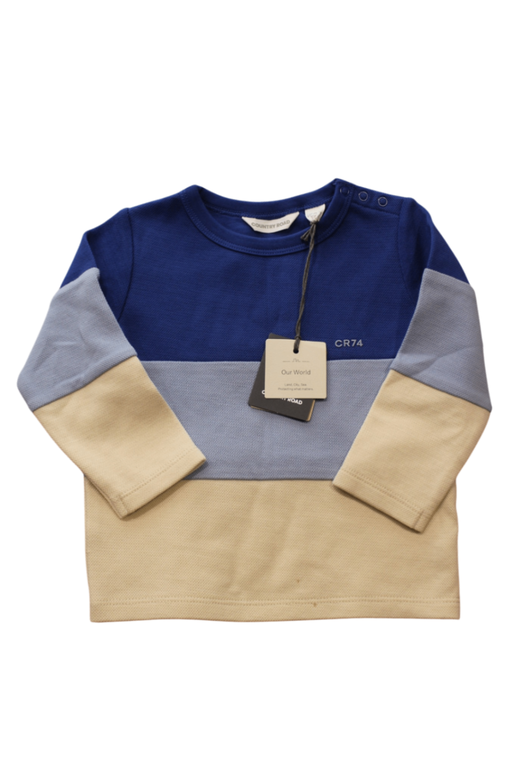 Country Road Long-Sleeve T-Shirt, Blue, light blue and cream, 0