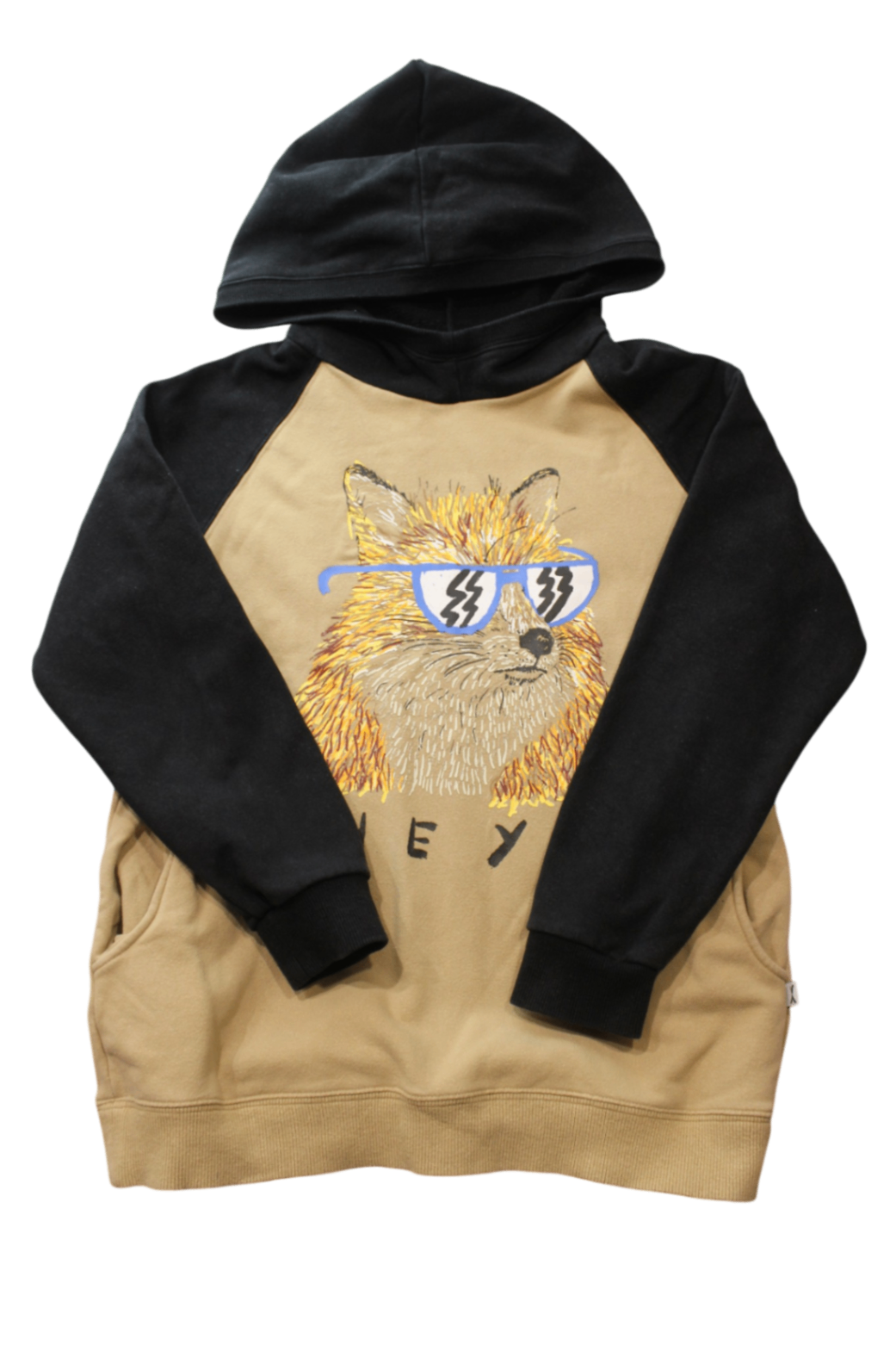Minti Hoodie, Black and tan, 12