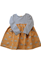 John Lewis Dress, White, navy and orange, 2