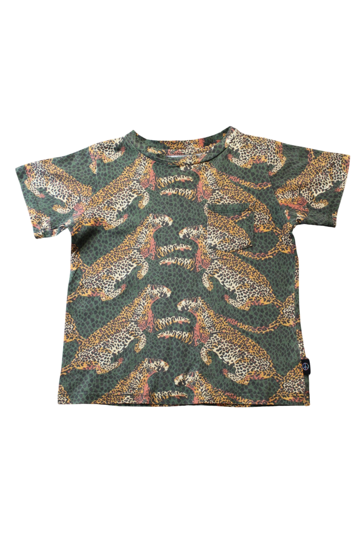 Kip&Co T-Shirt, Green with leopards, 6