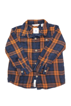 Country Road Shirt, Navy blue and orange, 18-24 months