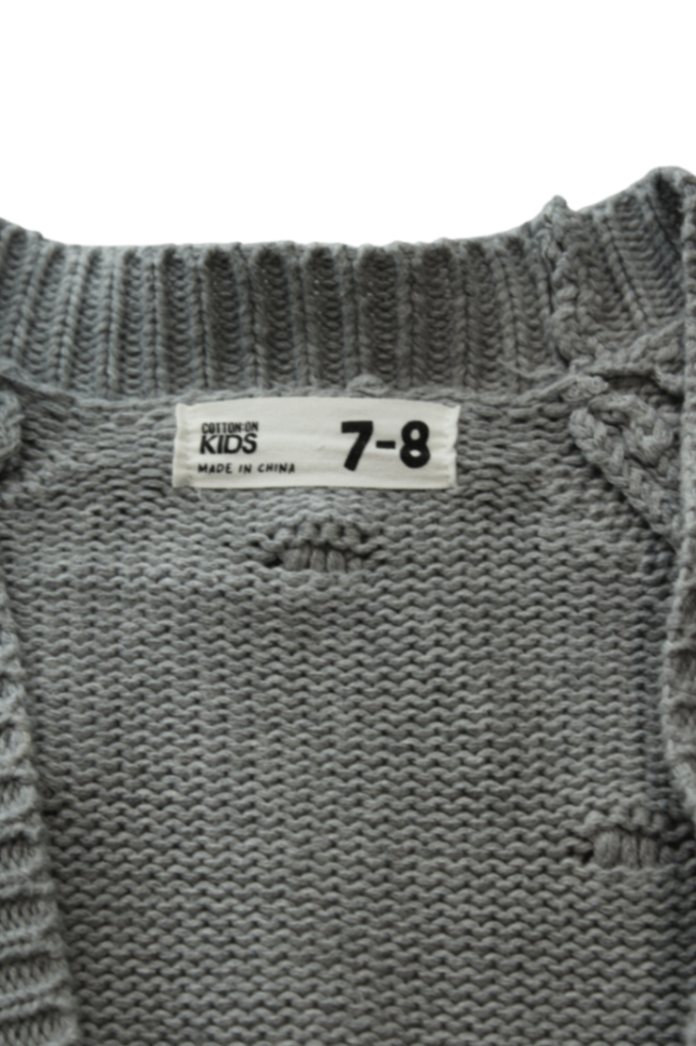 Cotton On Kids Cardigan, Grey, 7-8