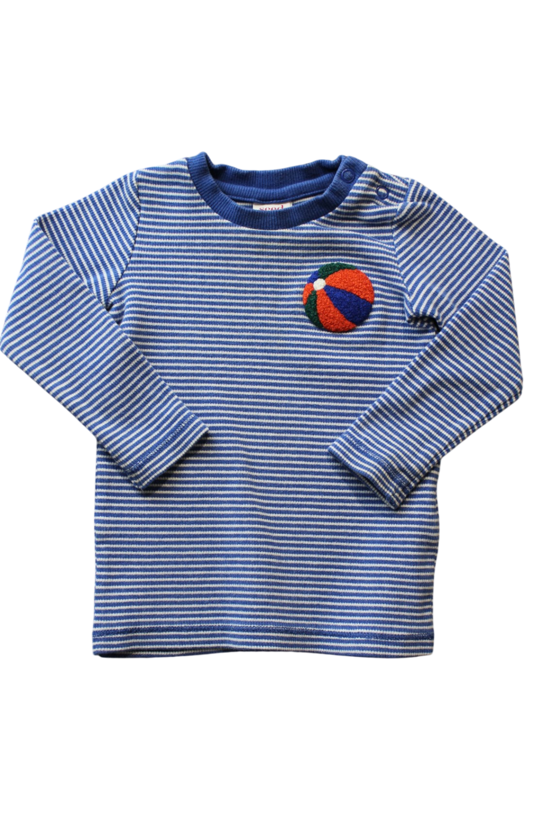 Seed Long-Sleeve Top, Blue and white stripe, 1