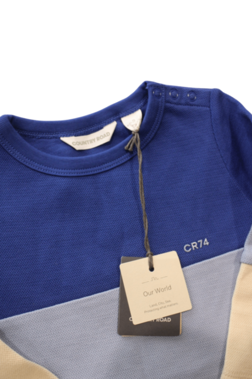 Country Road Long-Sleeve T-Shirt, Blue, light blue and cream, 0