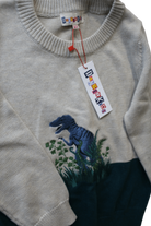 Danger Kids Knitwear, beige/teal, 6-7