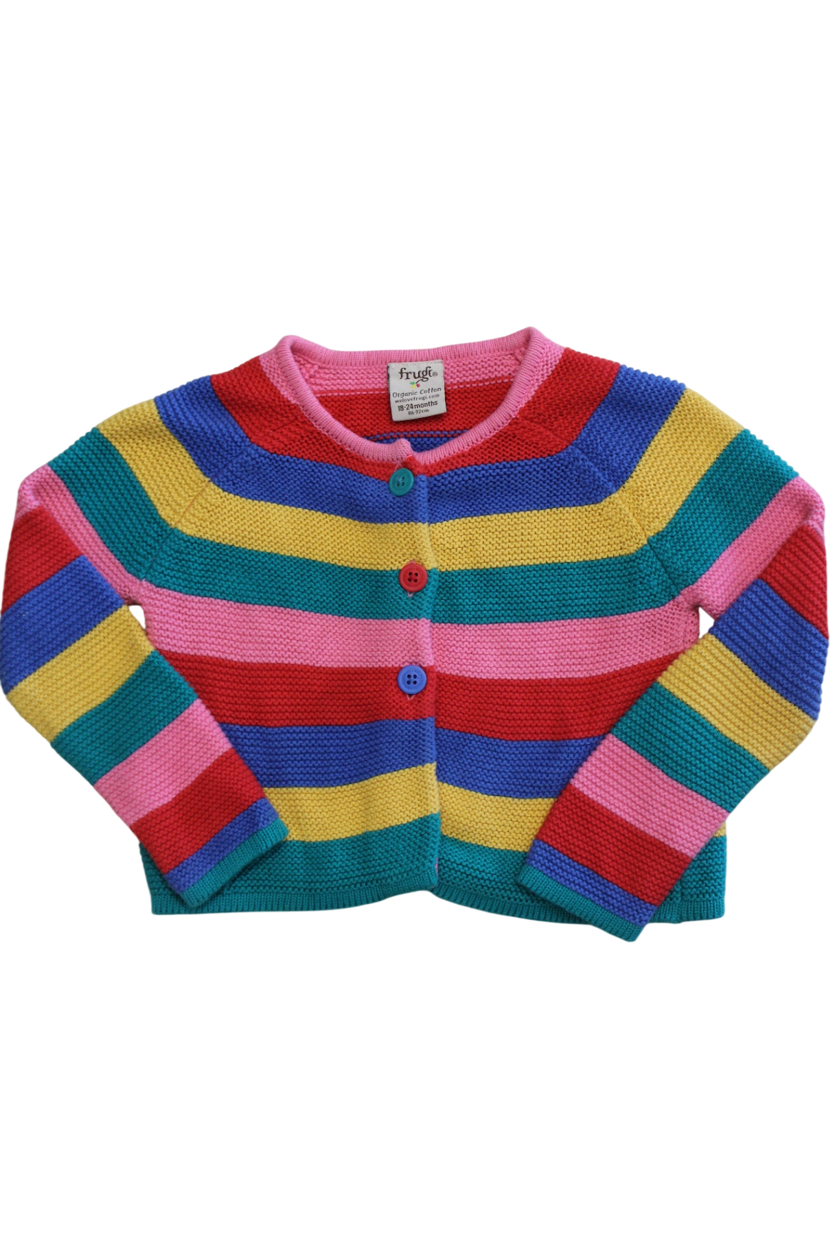 Frugi Knit Cardigan, Multicolour, 2