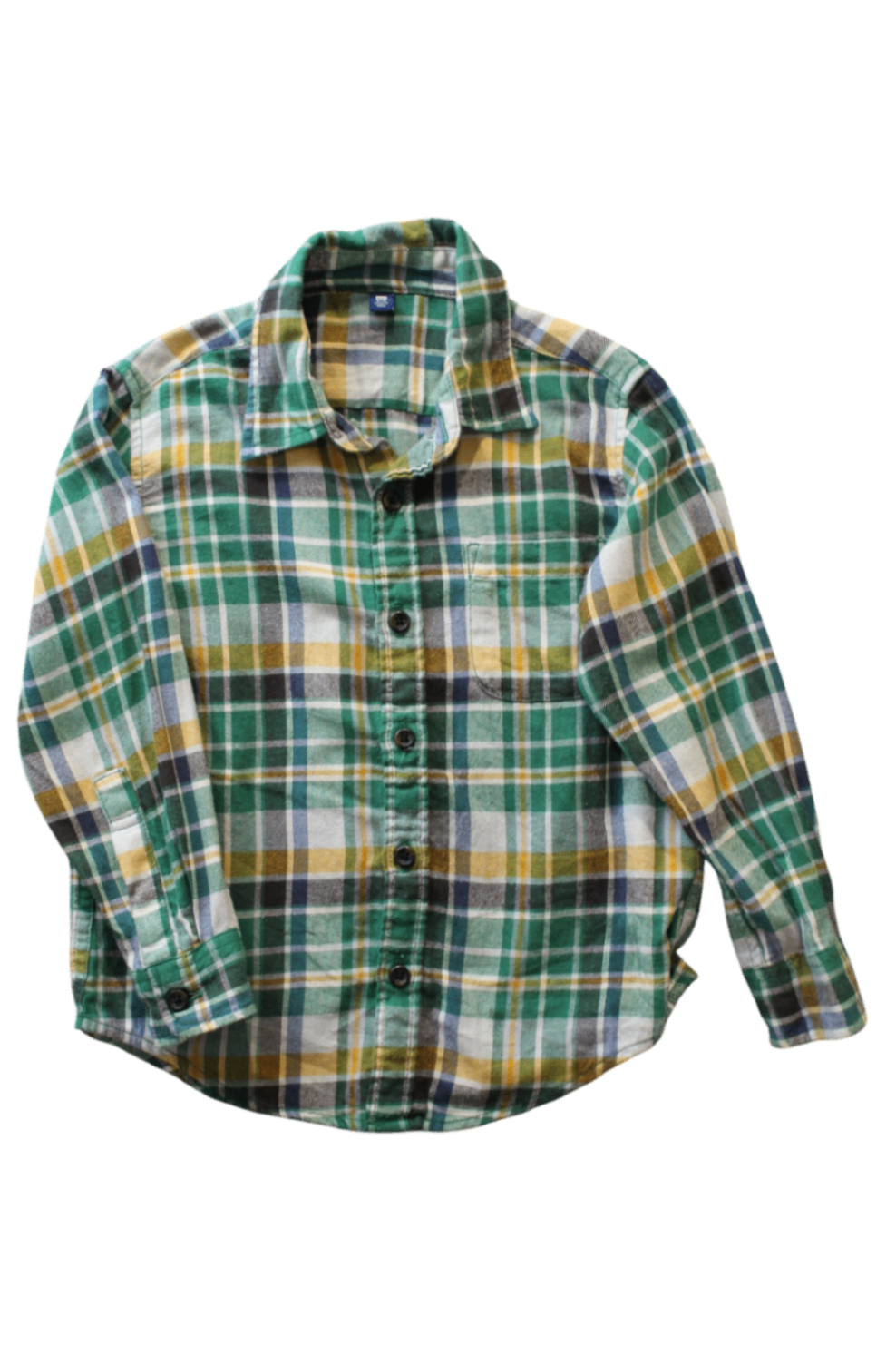Uniqlo Shirt, green check, 3-4