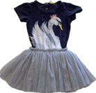 Rock Your Kid Dress, Navy/swan and grey tulle, 5