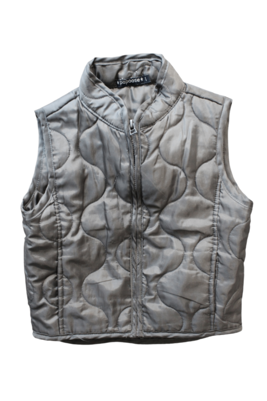 Papoose Puffer Vest, Grey, 1