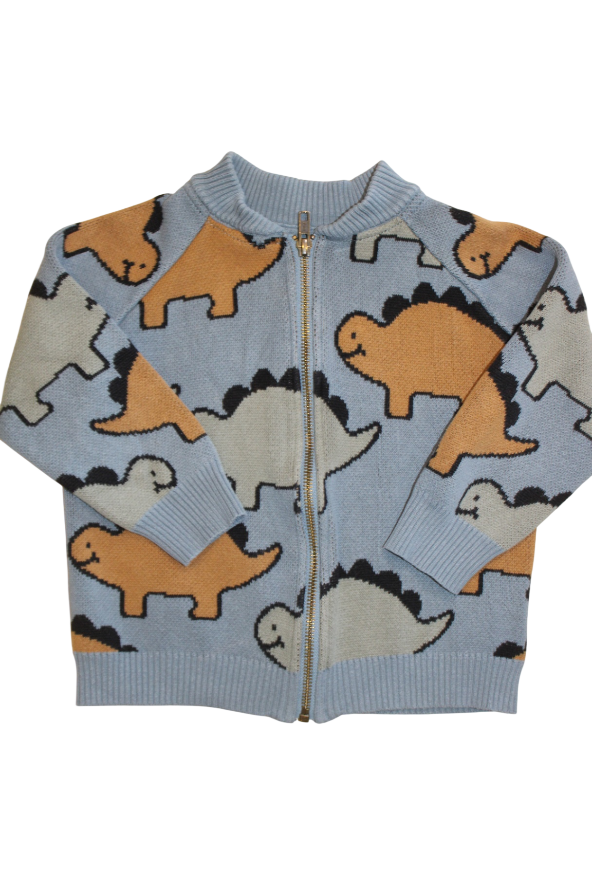 Hux Knit Cardigan, Light Blue, Orange, Grey, Black, 4