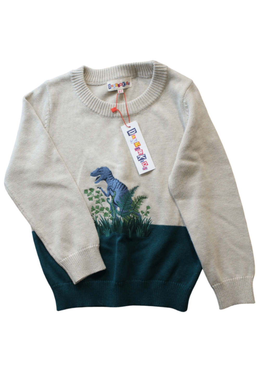Danger Kids Knitwear, beige/teal, 6-7