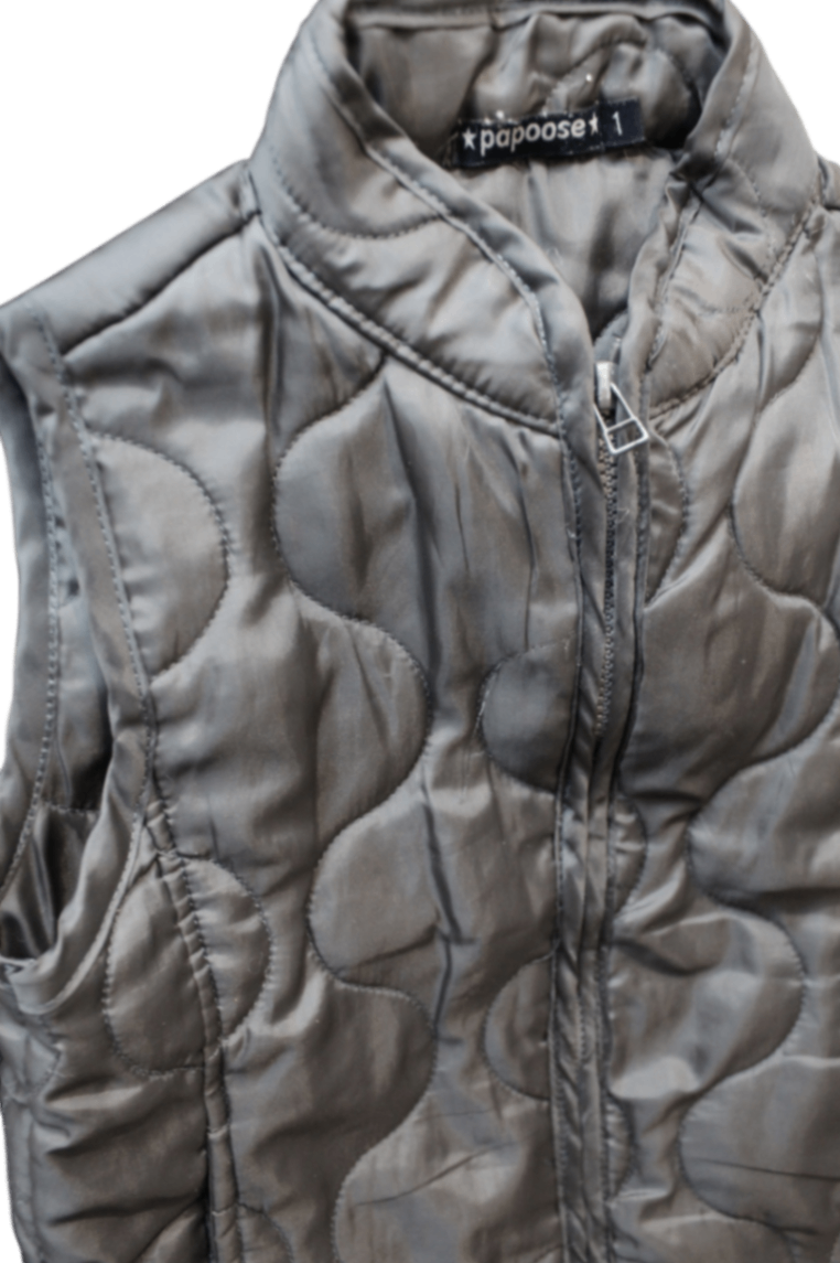 Papoose Puffer Vest, Grey, 1