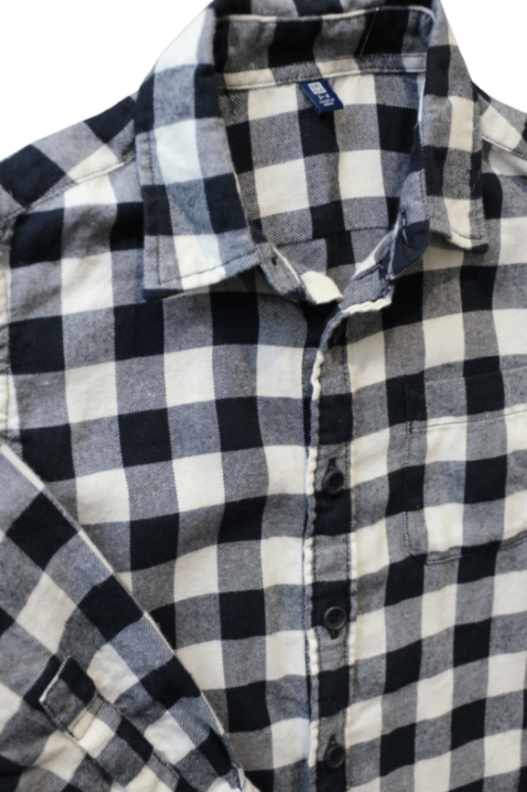 Uniqlo Shirt, Black check, 3-4