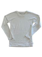 Country Road Long-Sleeve Top, White/metallic silver stripe, 10