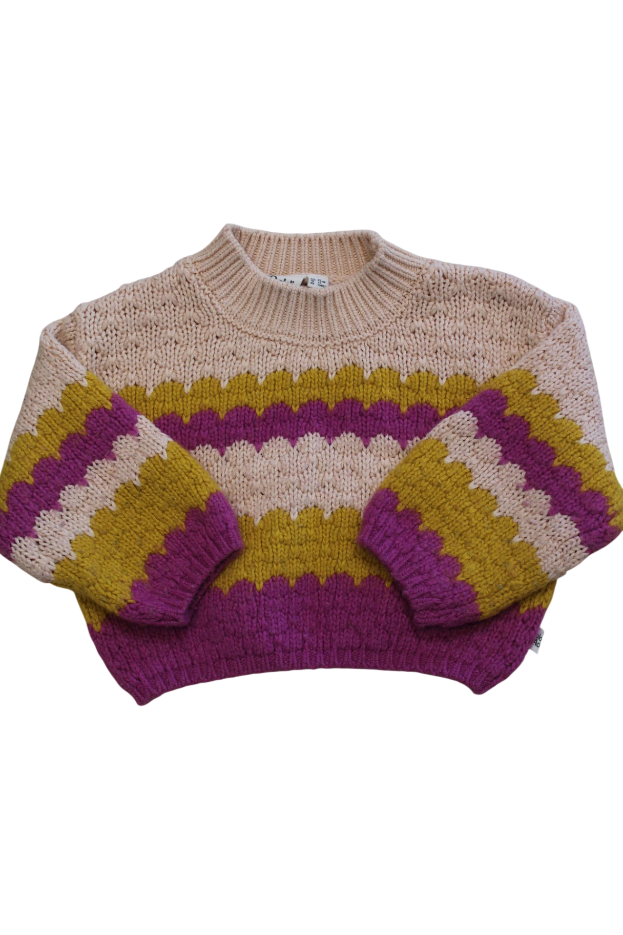 Goldie + Ace Knit Jumper, Pink, Peach, Mustard, 3