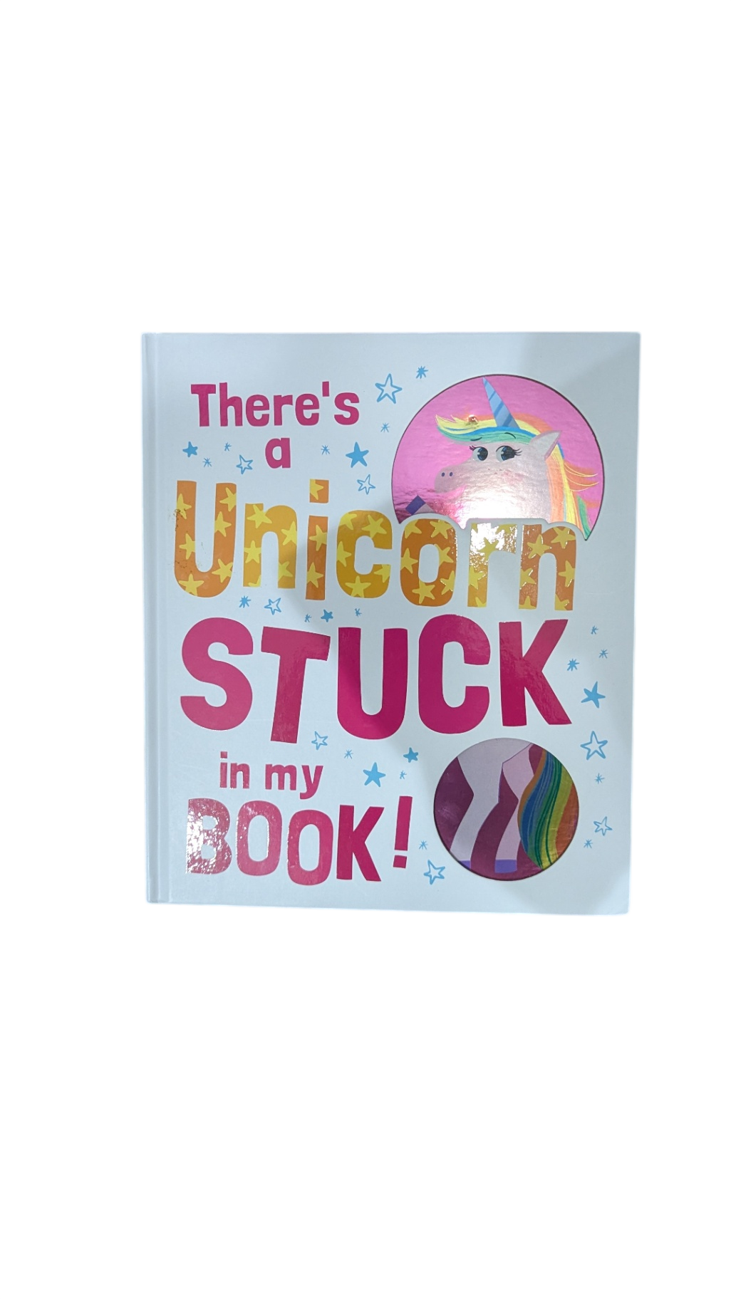 There's a unicorn stuck in my book Book, Light blue, One size