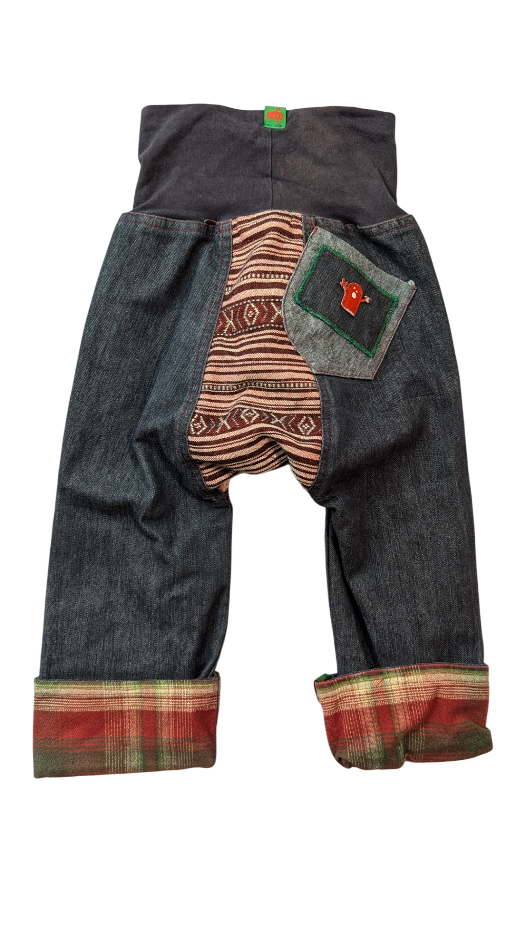 Oishi-m Pants, Dark denim, Patchwork, 3
