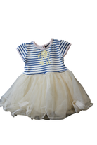 Bardot Junior Dress, Blue and white stripe, cream, 1