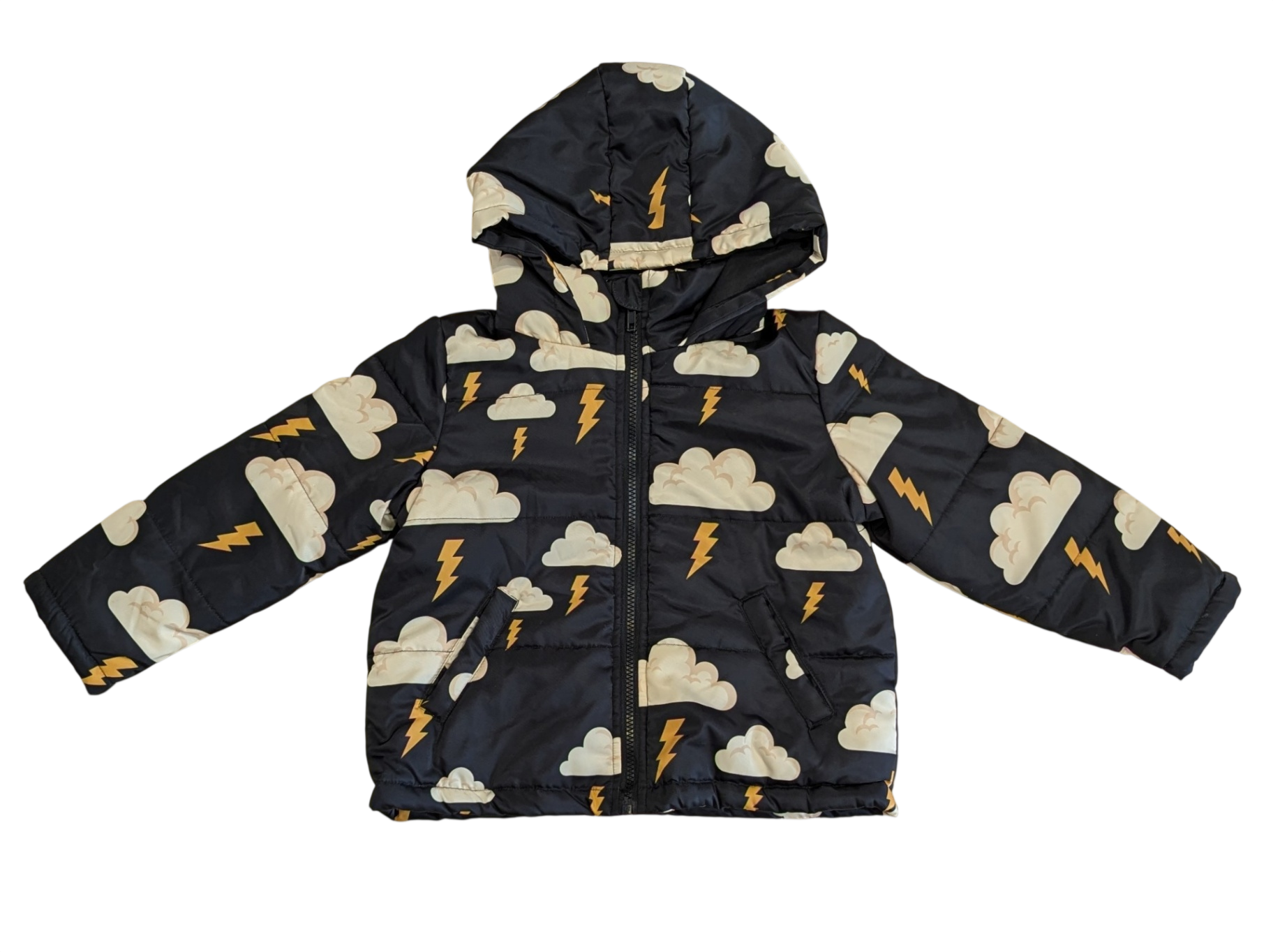 Dangerkids Puffer Jacket, Black/Thunder clouds, 5