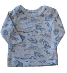 Wilson + Frenchy Long-Sleeve T-Shirt, Cream/Blue print, 000